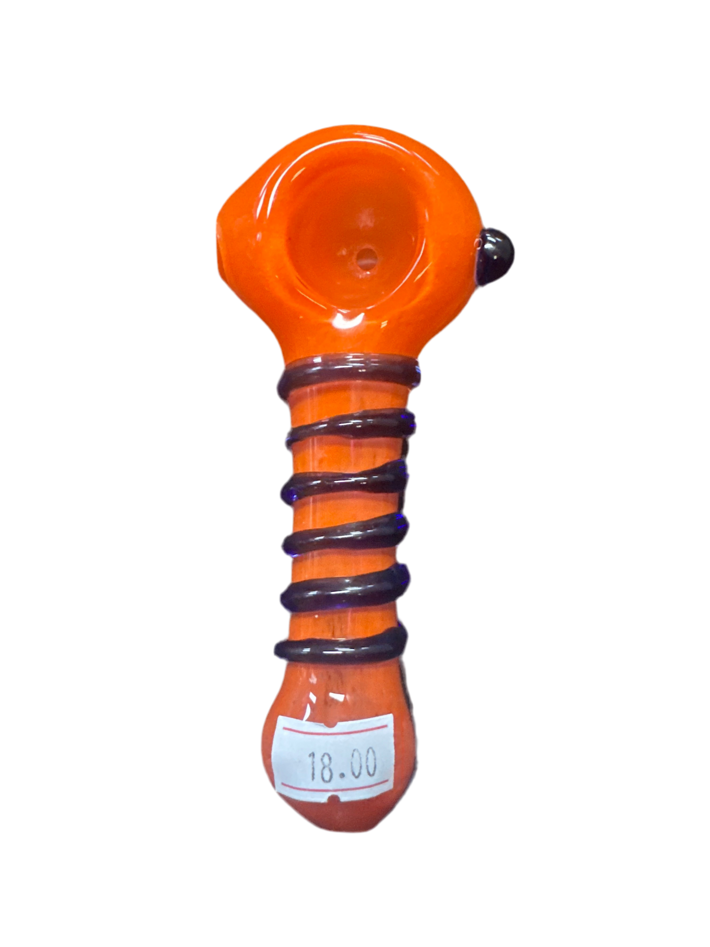 Orange Handpipe w/ Black Spiral