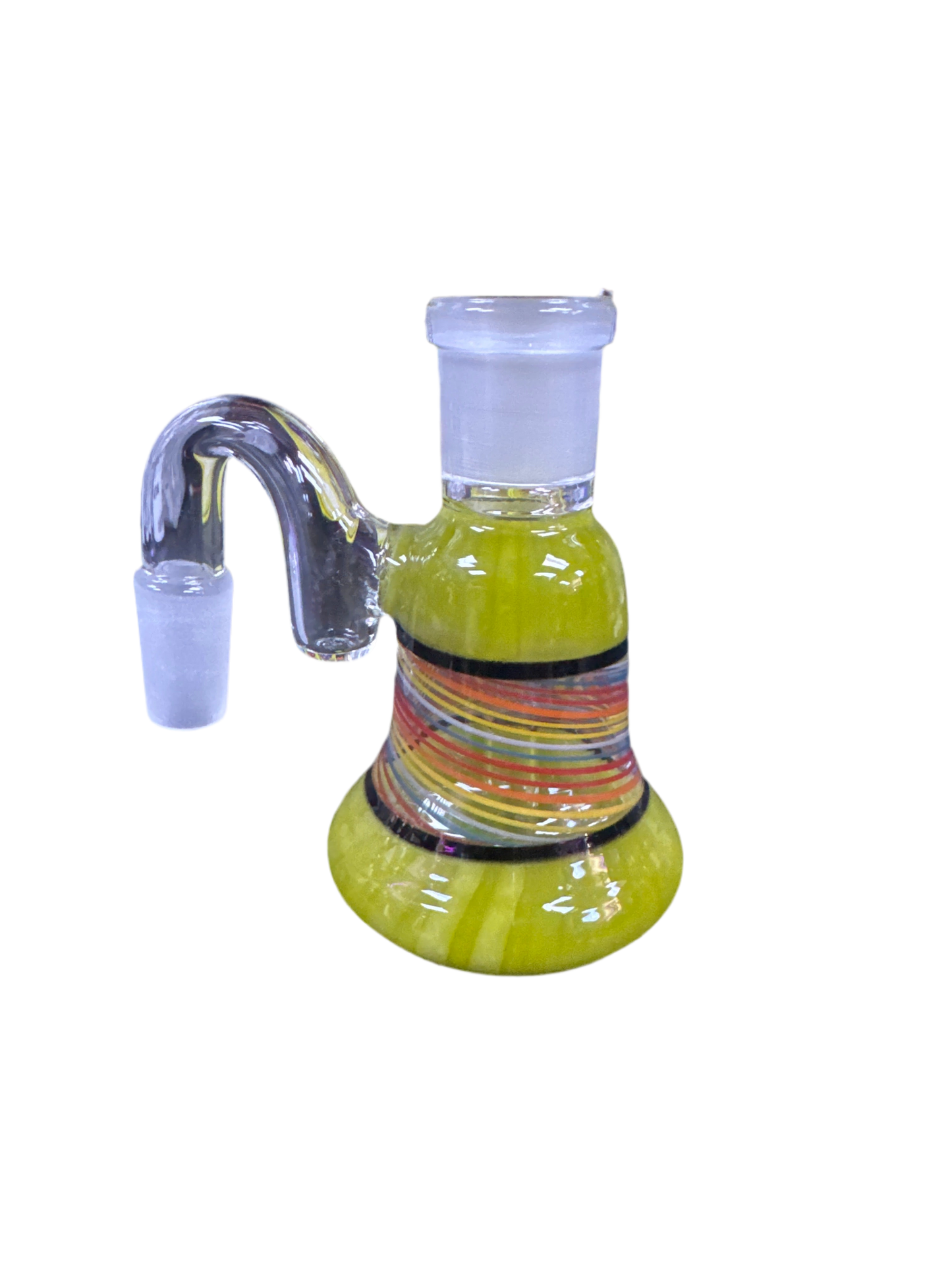Yellow Color With Rainbow Spiral Ash Catcher
