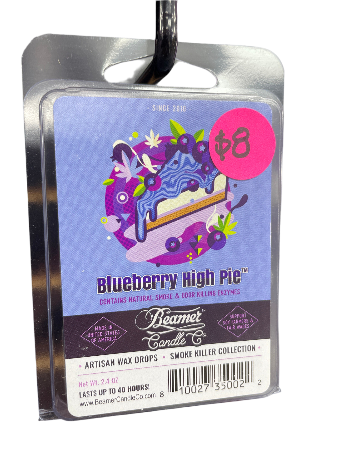 Beamer Candle Co -2.4oz-Artisan Wax-Blueberry High Pie INS-26