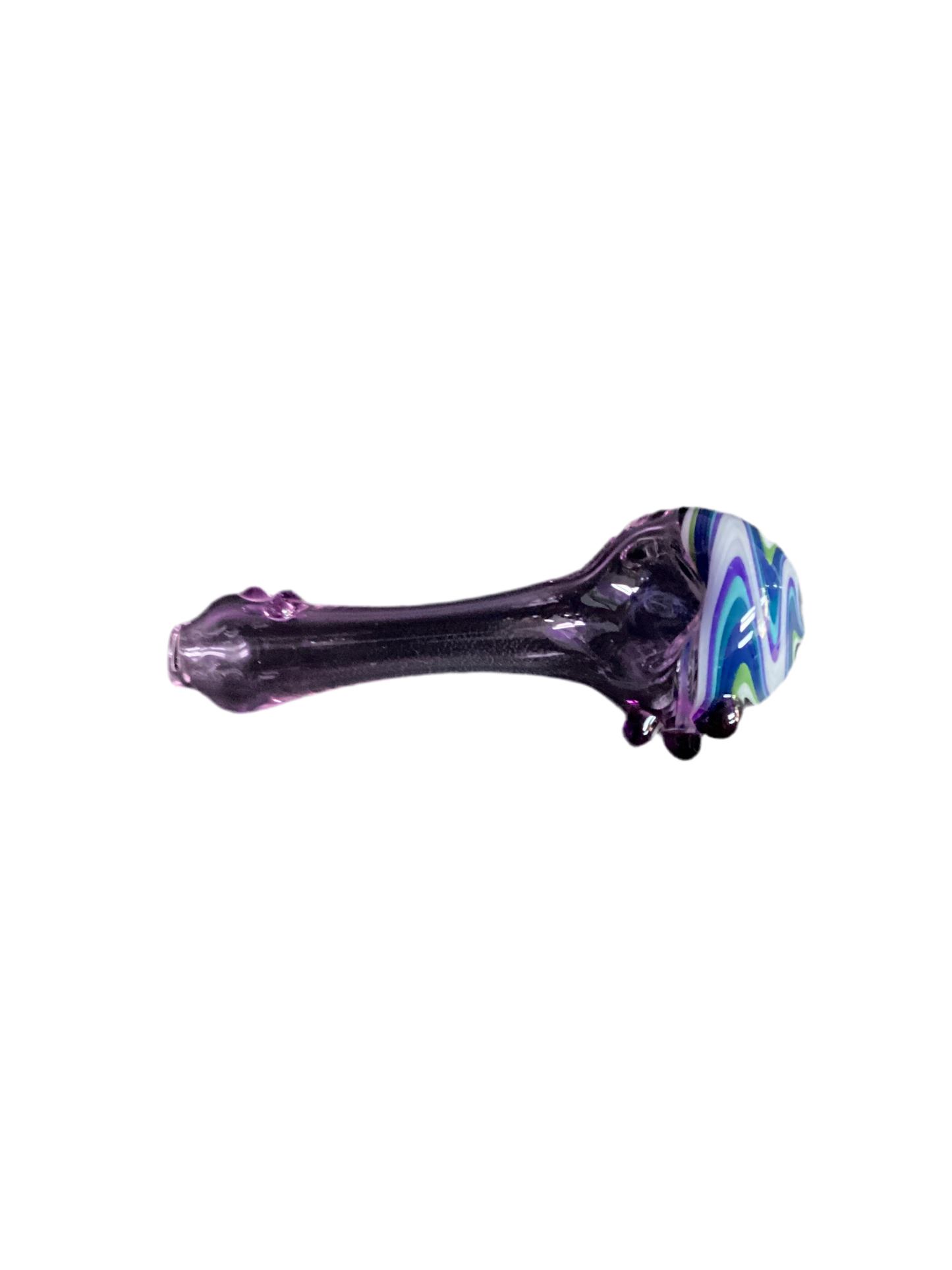 Locally blown (CO) Purple Color swirl Hand pipe