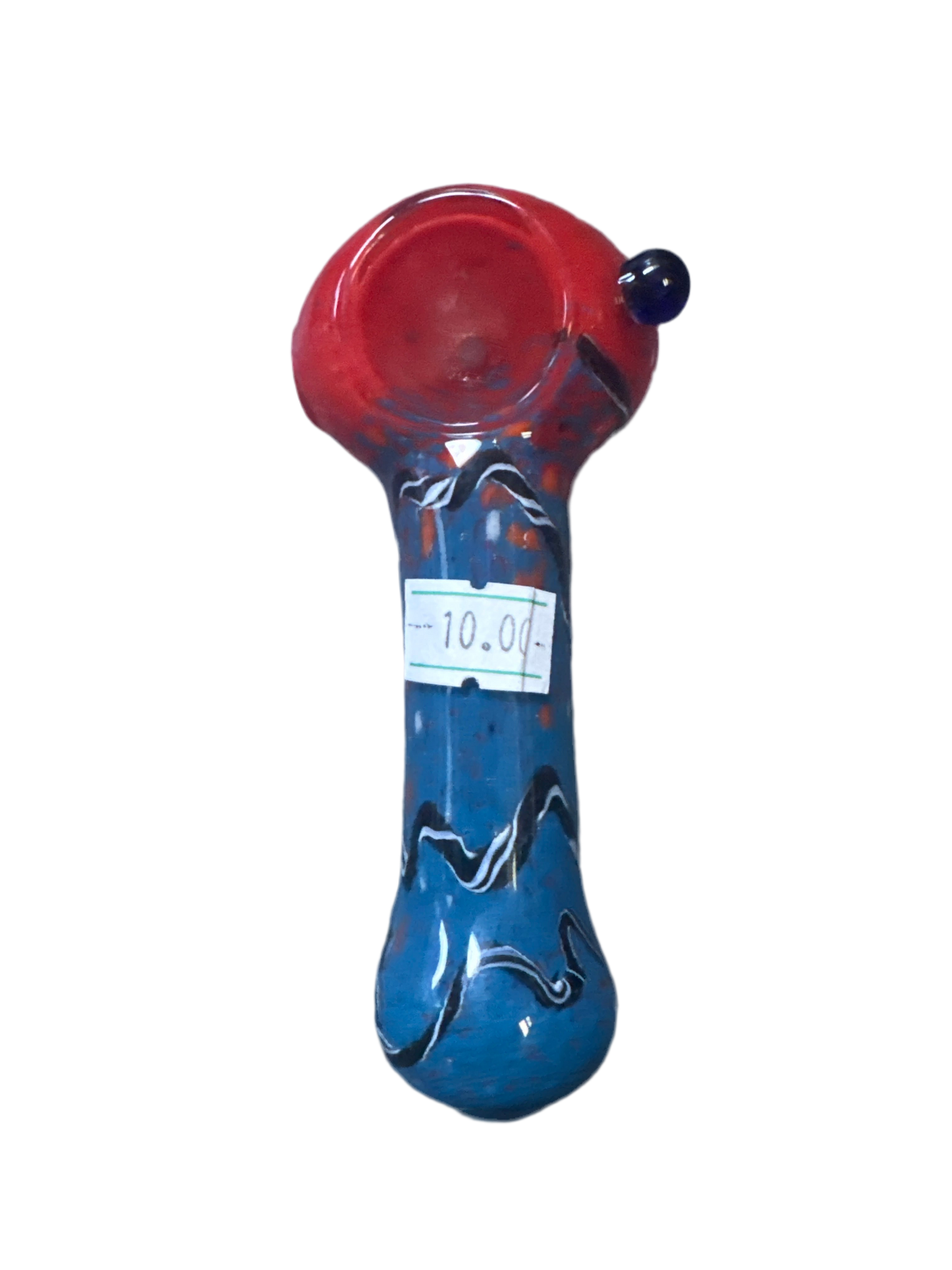 Red Bowl With Blue Bottom Handpipe