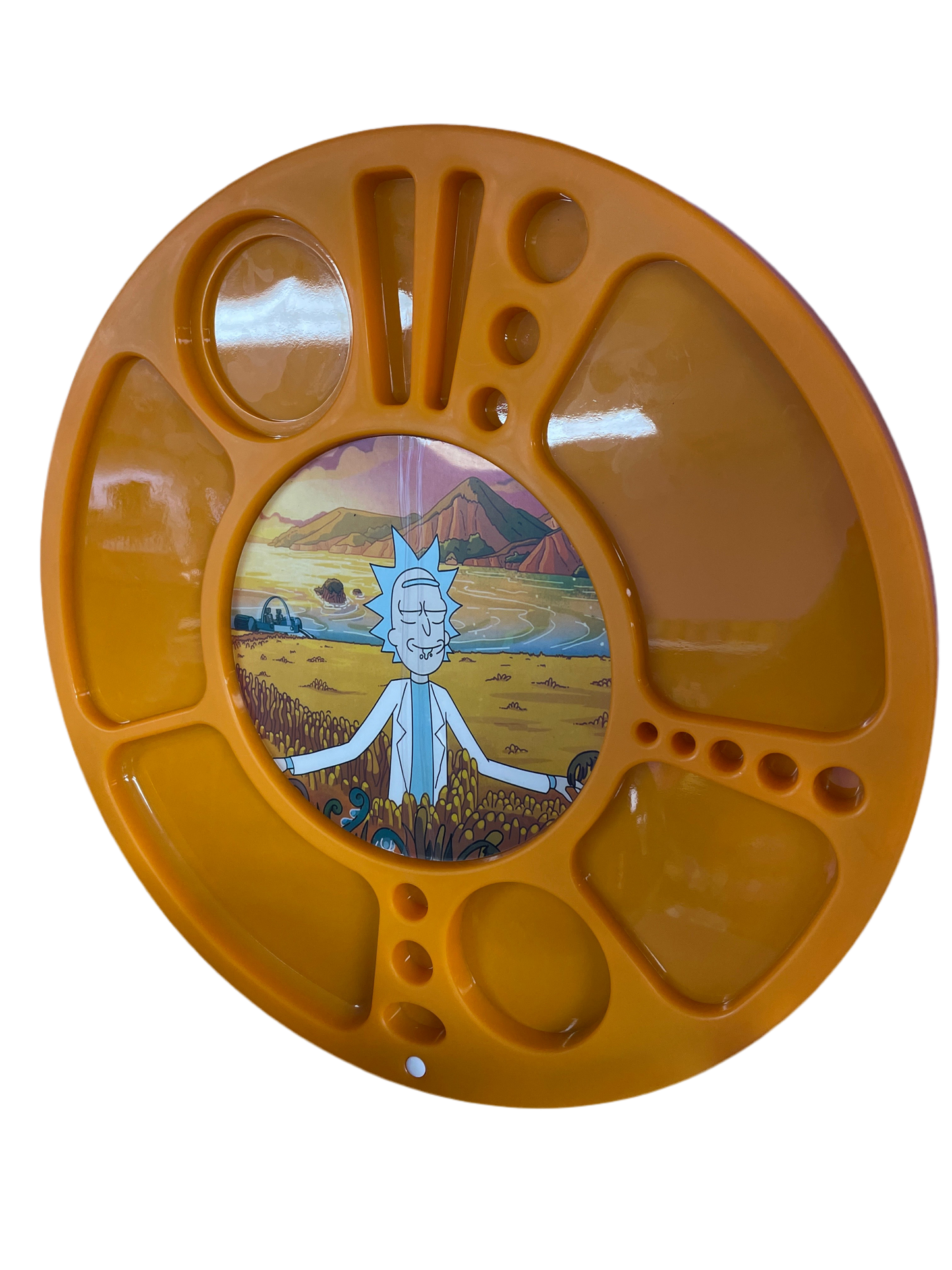 Rick & Morty Light up & Spinning Rolling Tray - ORANGE