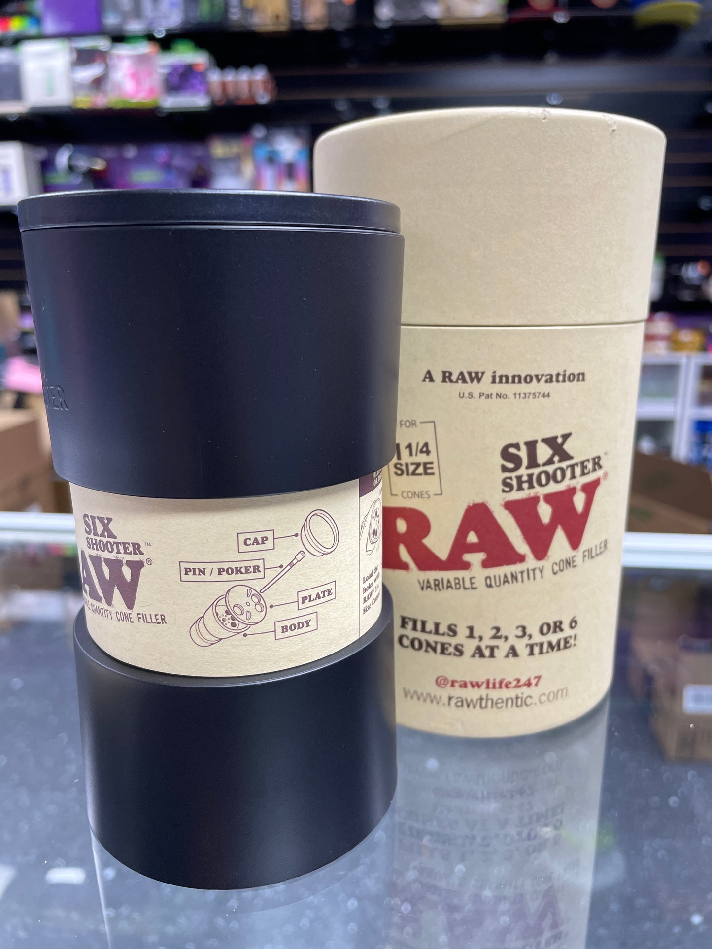 Raw Six Shooter 1 1/4” Cone Filler