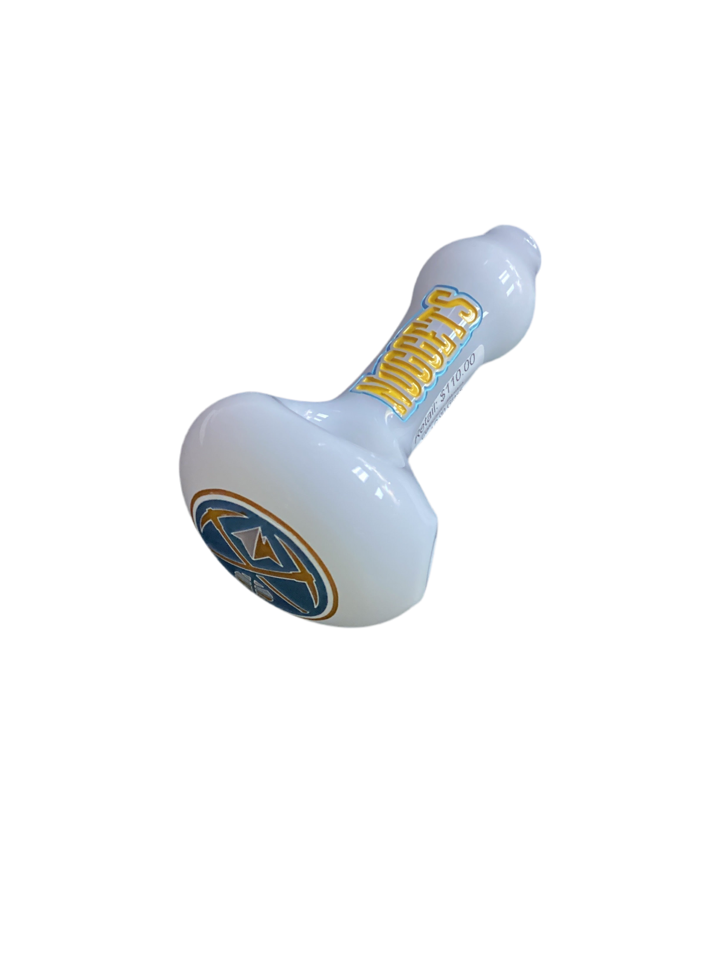 Local Blown White Nuggets Glass Handpipe