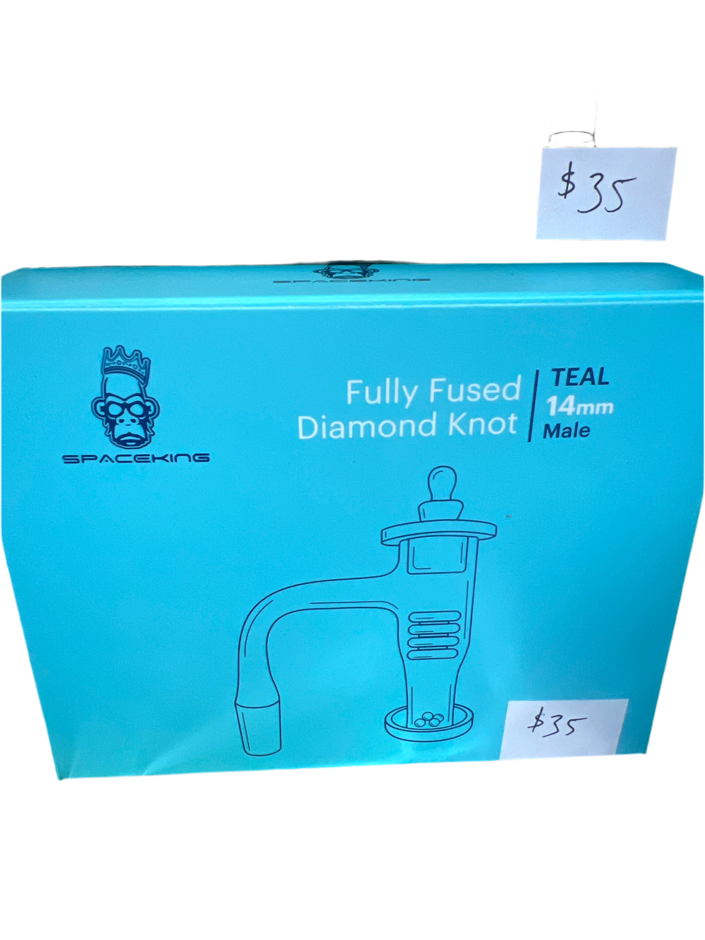 Space King - Fully Fused Diamond Knot 14mm Male - TEAL
