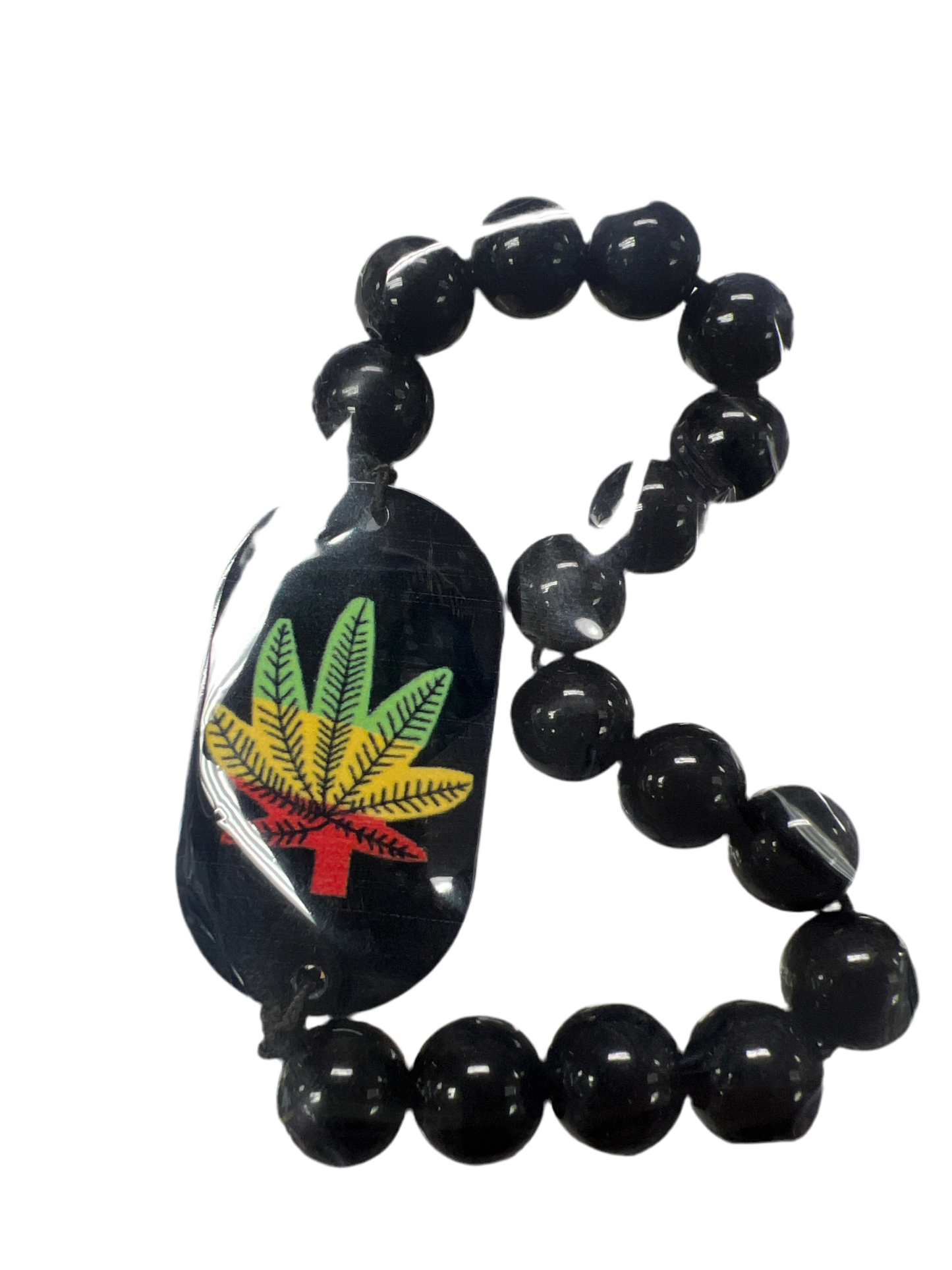 Marijuana Leaf Beaded Bracelet
