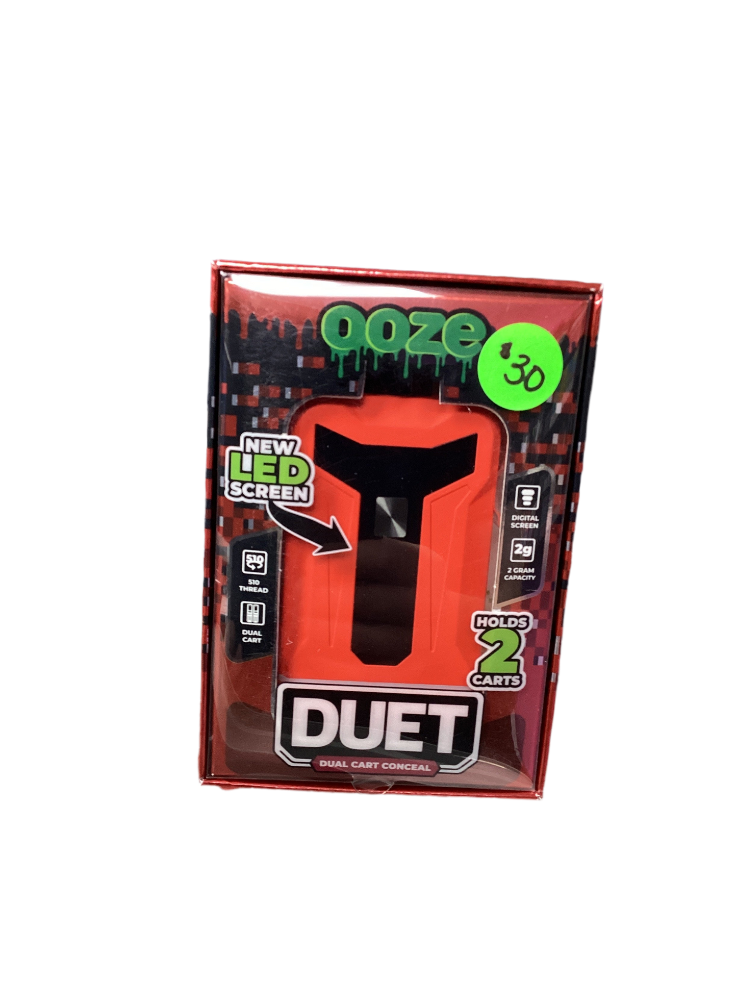 OOZE Duet 650mah Dual 510 Cartridge Battery - Red