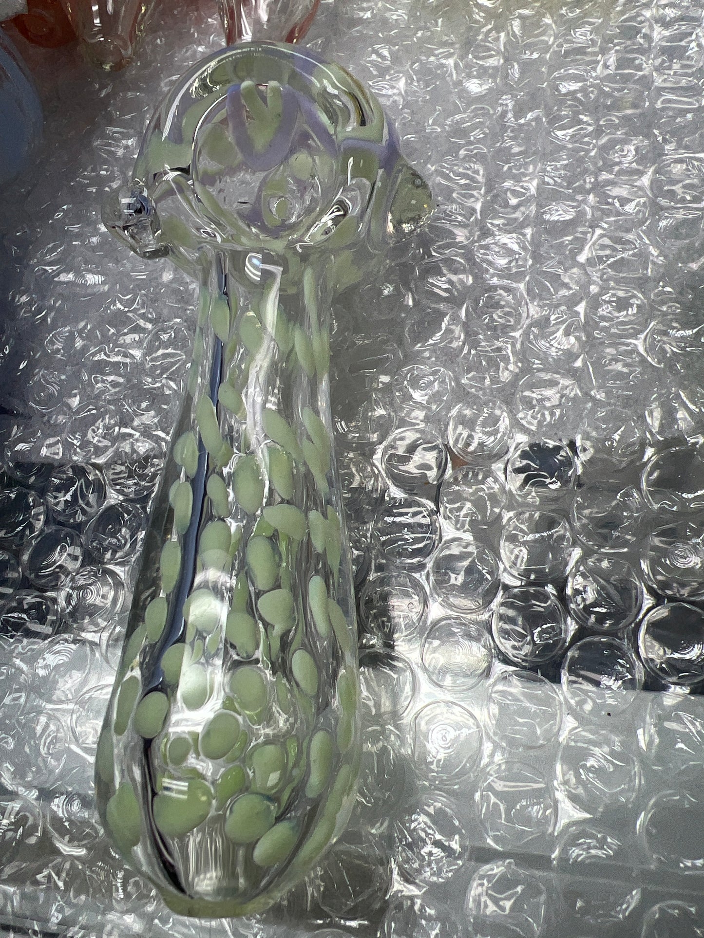 Light Green and Purple Speckled Pipe
