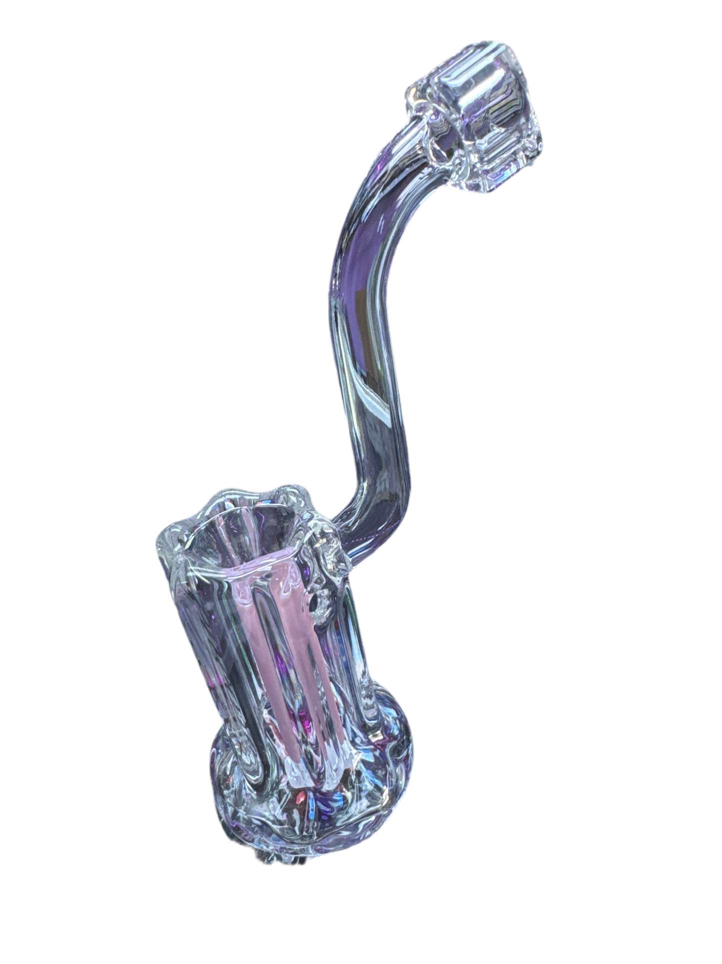 Pink Crystal Bubbler Hand Pipe