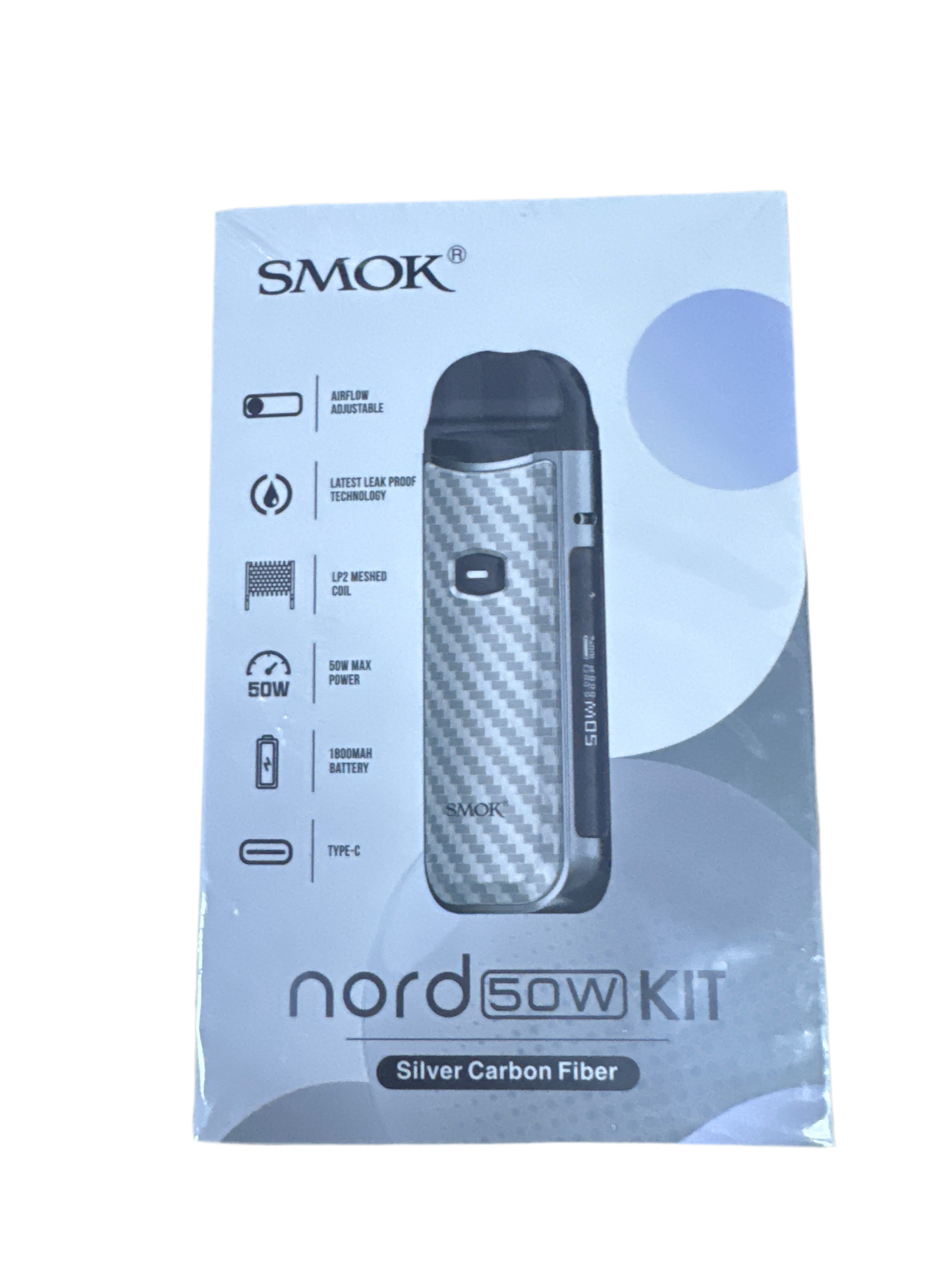 Smok nord50W Kit - Silver Carbon Fiber