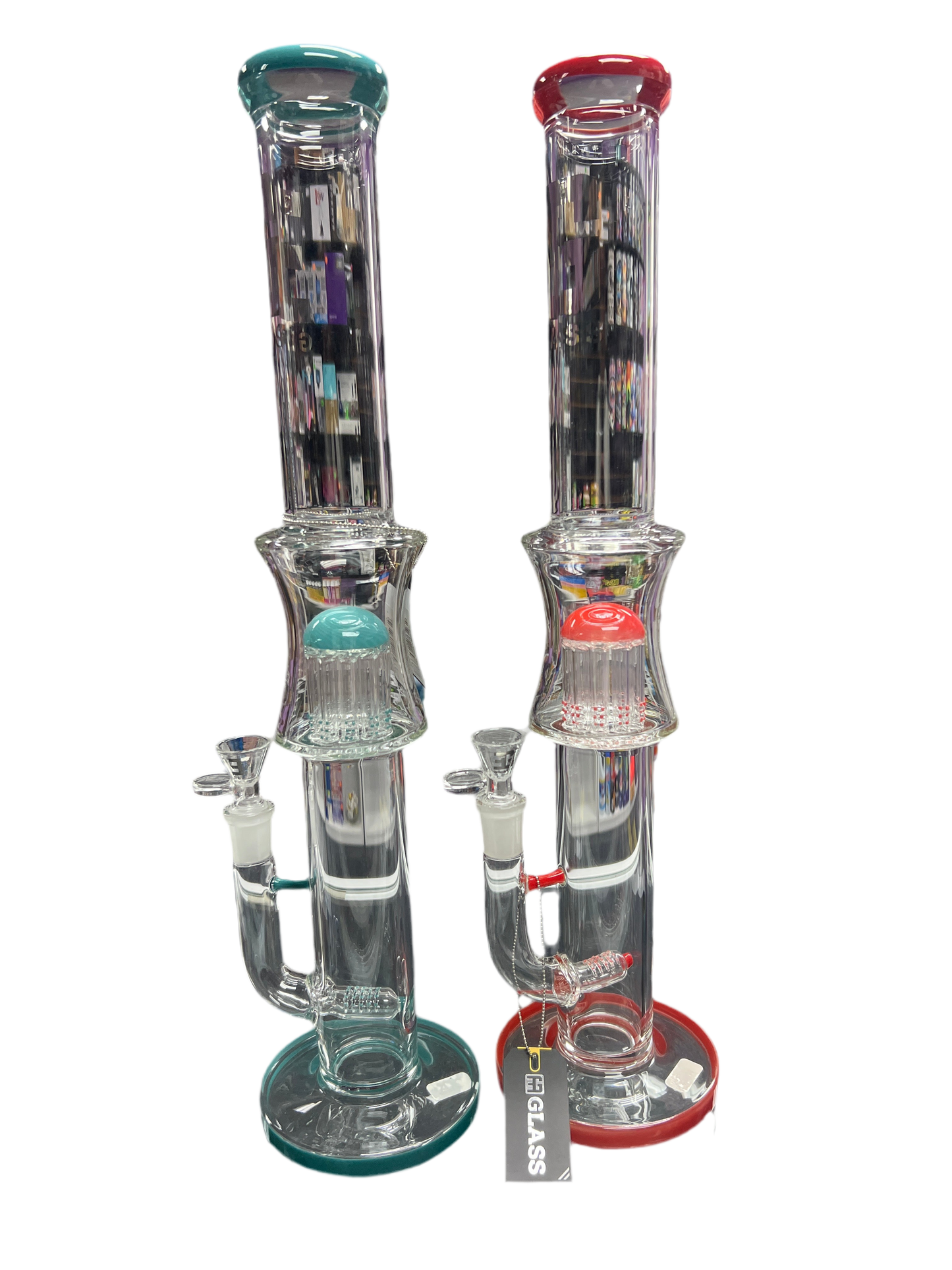 EG glass perc water pipe with accent colors