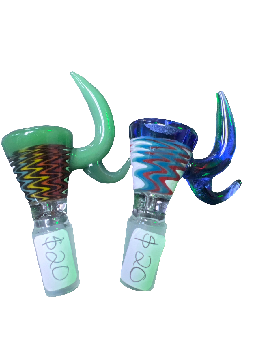 14mm horn handle bowl with trippy color decal