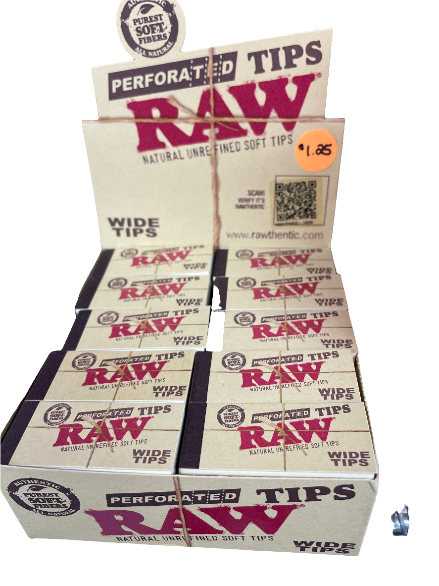 Raw Perforated Tips - Wide (Single Booklet)