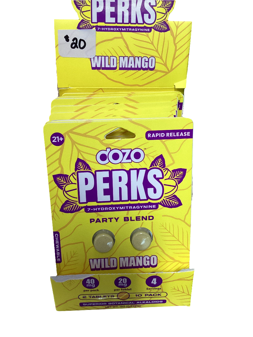Dozo Perks 7 - Hydroxymitragynine - 40mg 2 Tablets - Wild Mango