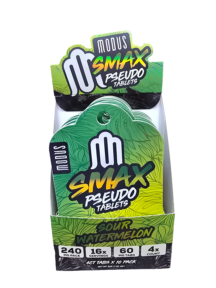 Modus smax- pseudo tablets - 60mg per tab - 240mg per pack - sour watermelon