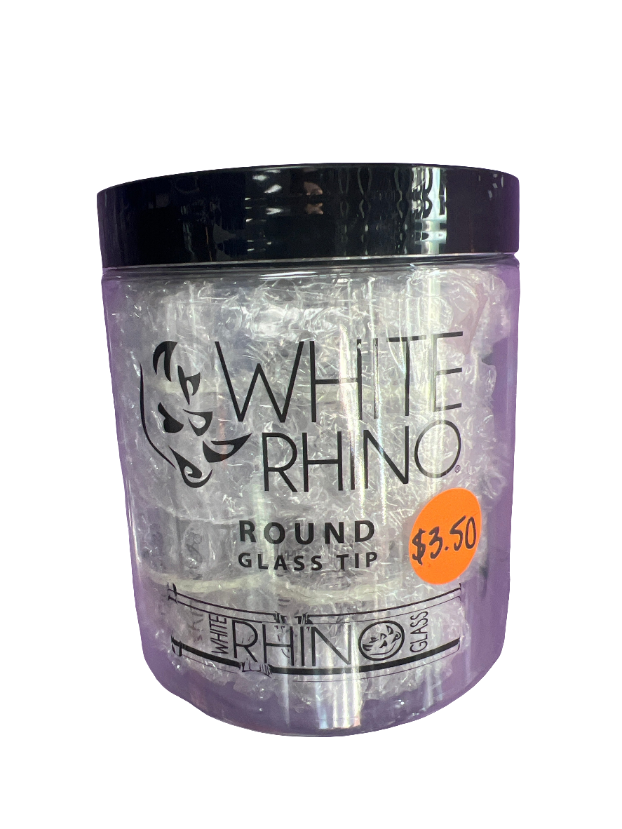 White Rhino Round Glass Tip