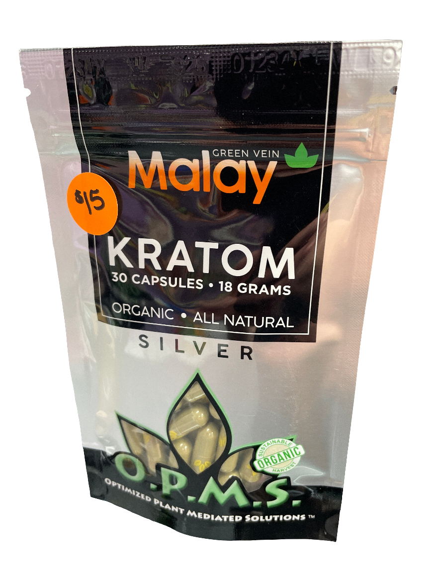 O.P.M.S. Kratom Capsules - 30 count 18g - Green Vein Malay