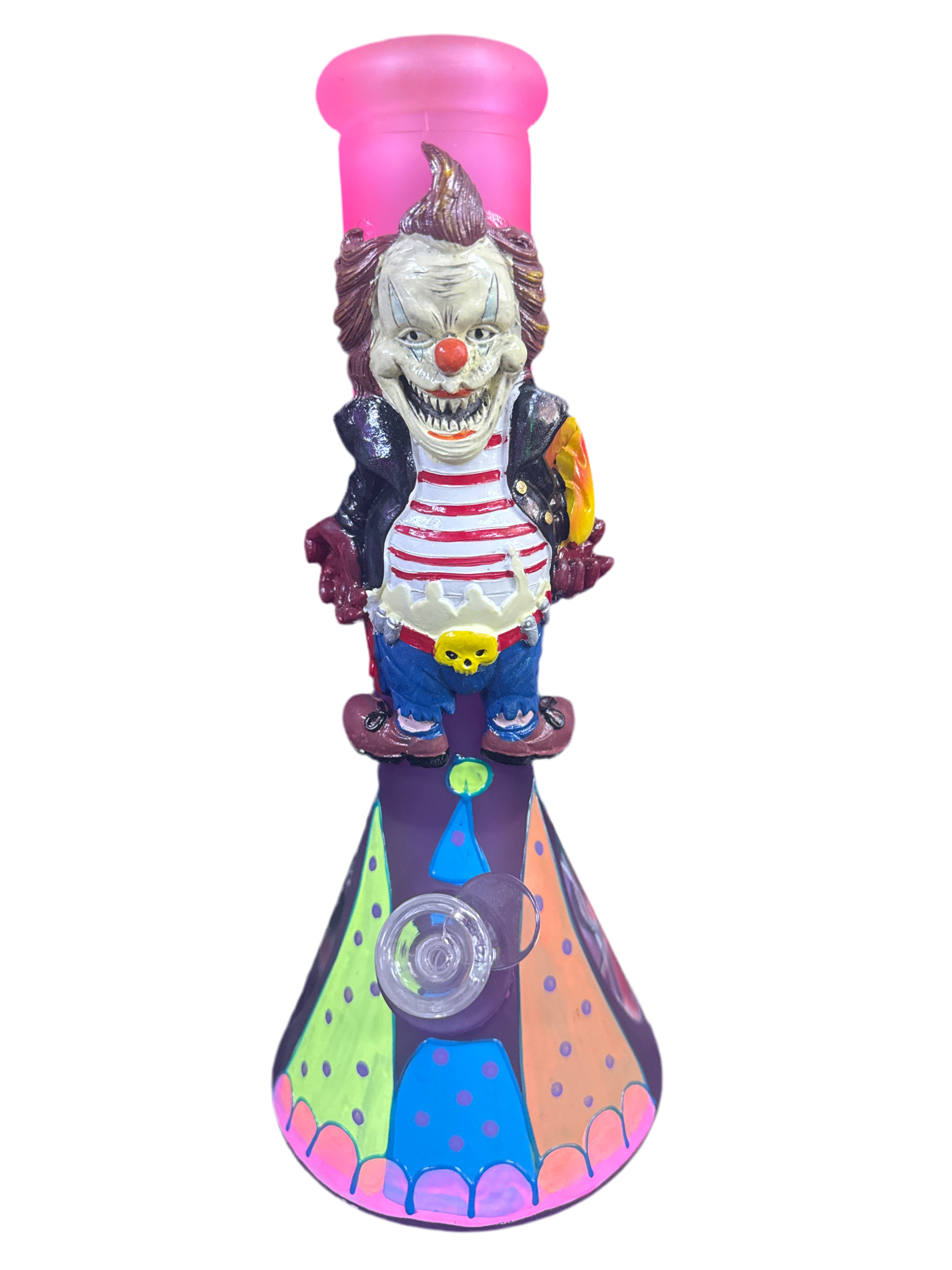 Clown Biker Holding Flame Water Pipe