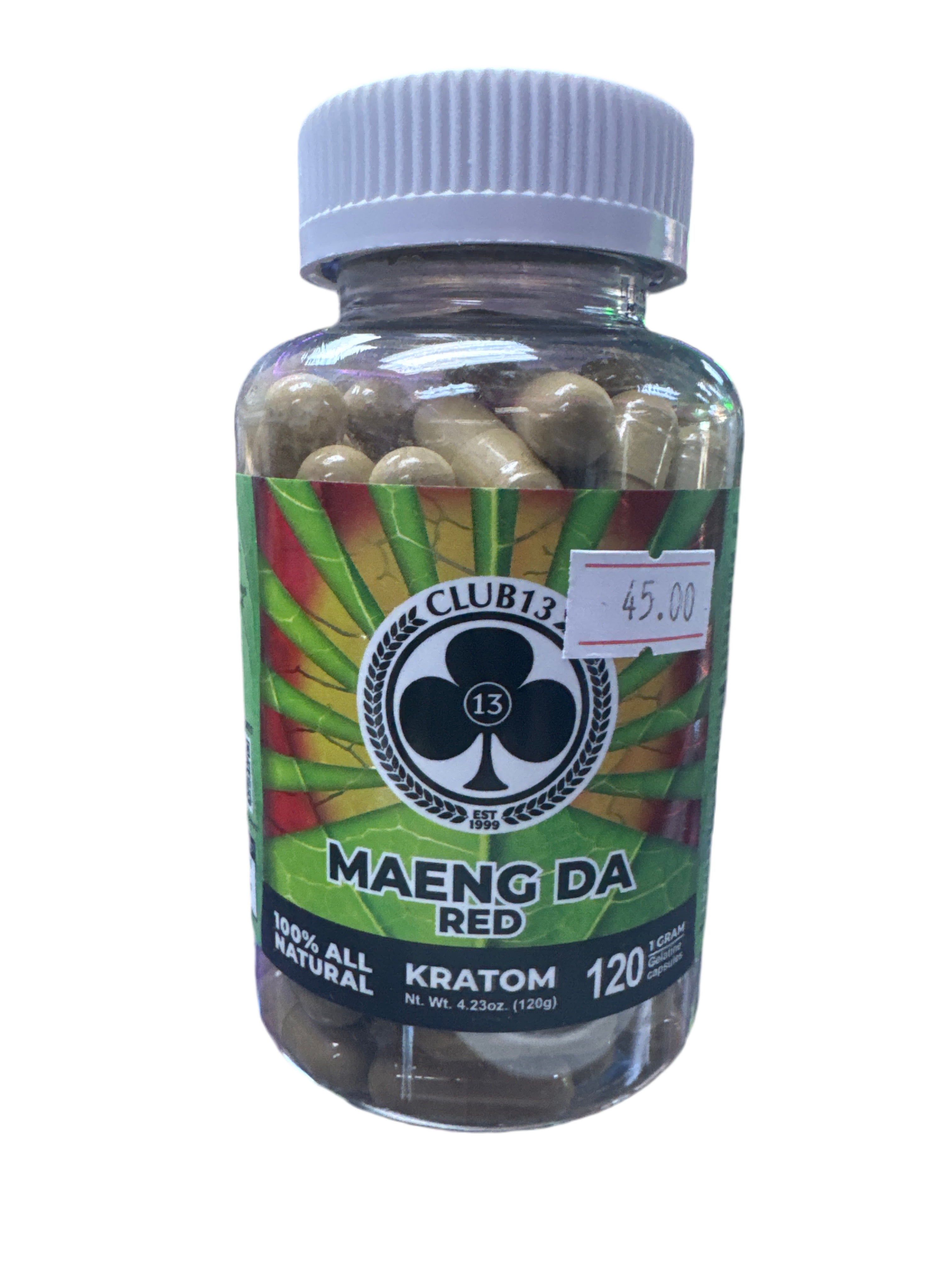 Club 13 Kratom - Maeng Da Red - 120 Capsules