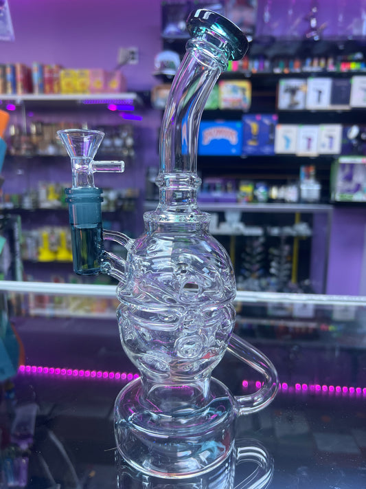 Green accent water pipe with percolator