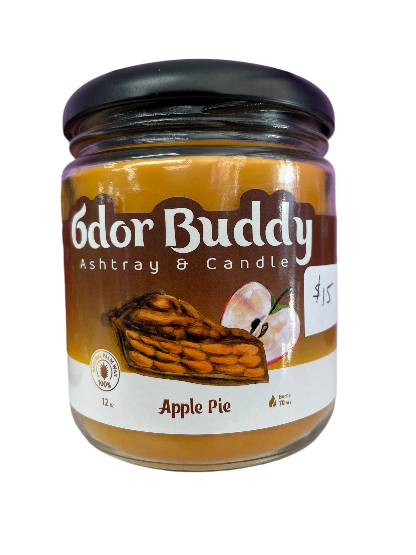 Odor Buddy Ashtray & Candle 12 oz - Apple Pie