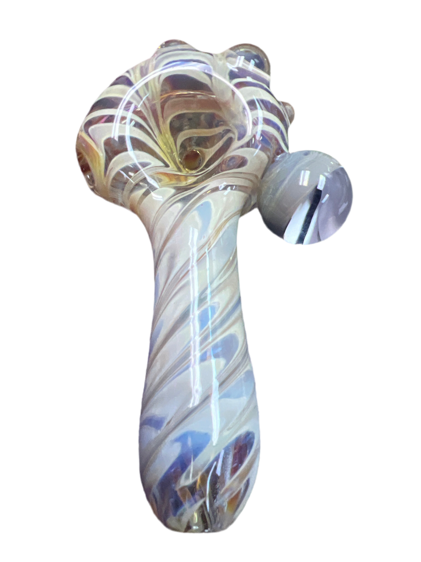 Local Blown Hand Pipe - Cream Swirl