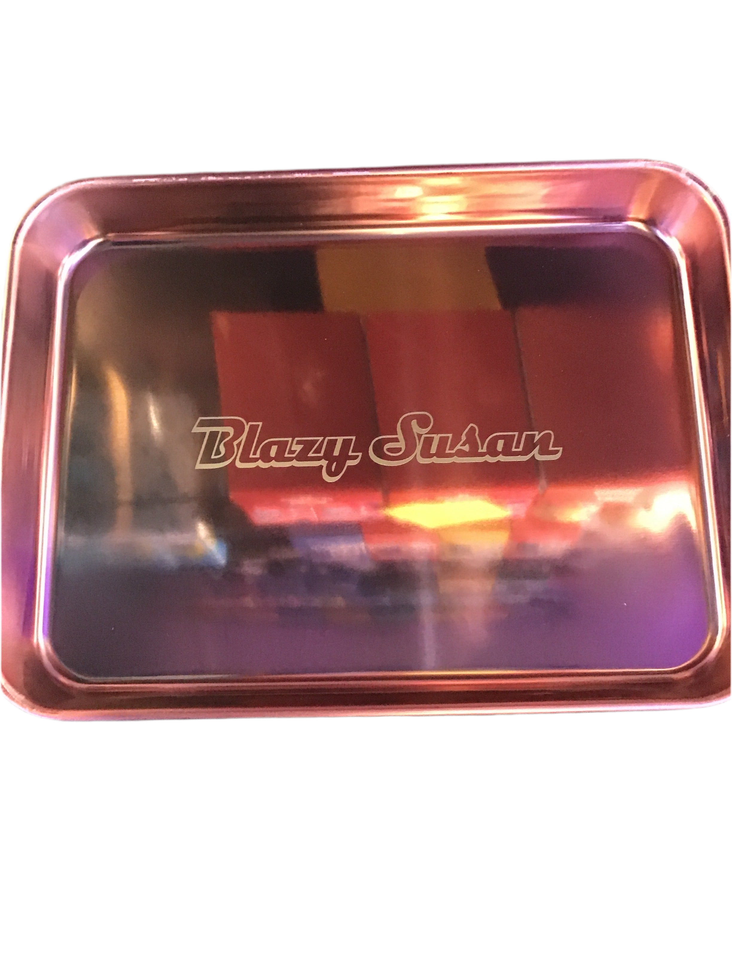 Blazy Susan Metallic Rolling Tray Purple