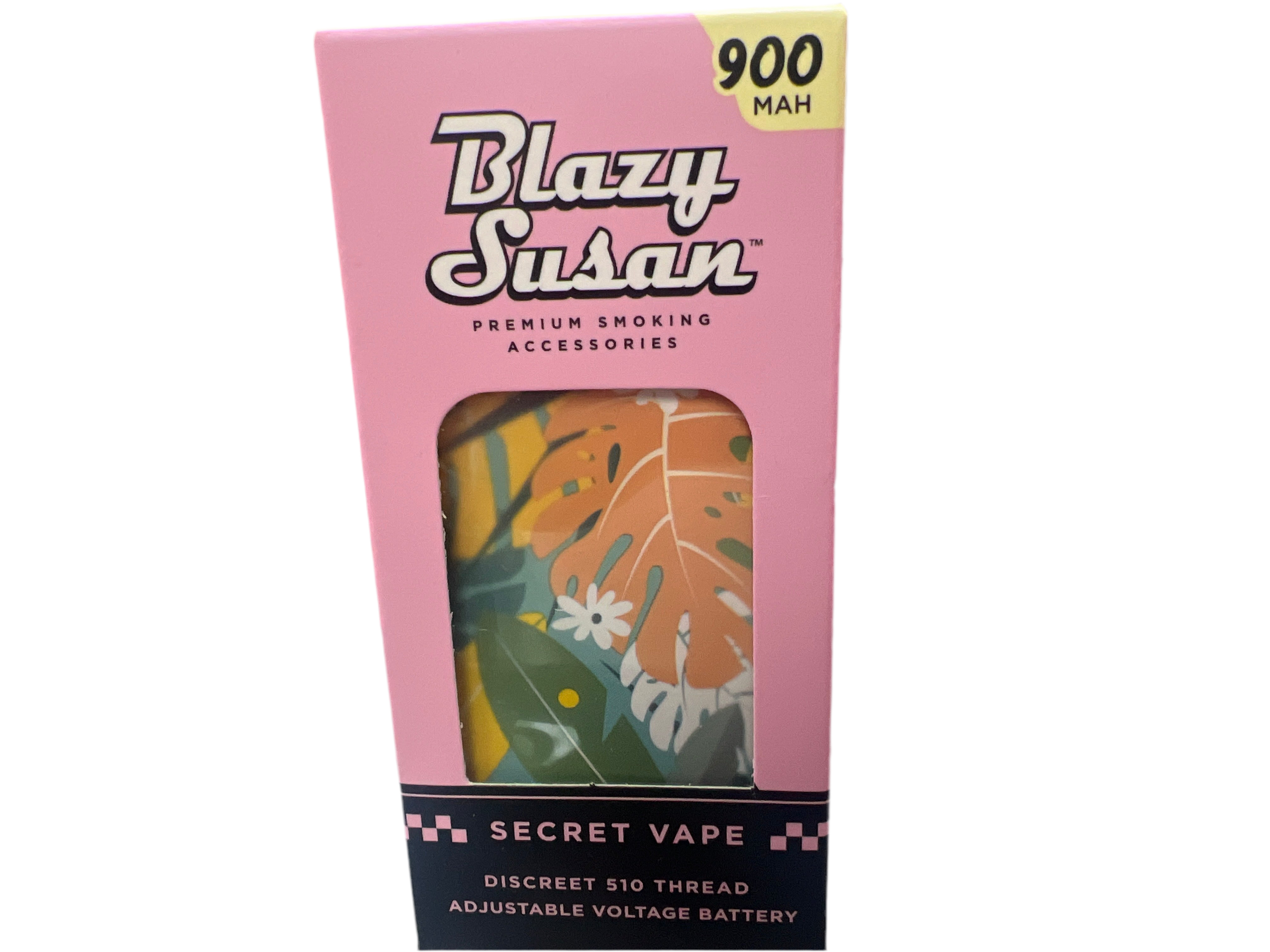 Blazy susan secret vape 510 thread battery - adjustable voltage - tropical leaves