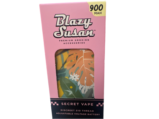 Blazy susan secret vape 510 thread battery - adjustable voltage - tropical leaves