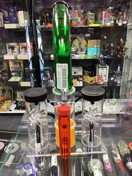 Rasta Colored 3 Chamber Water Pipe