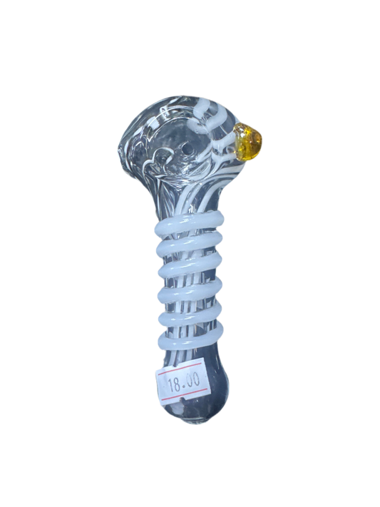 Clear Handpipe w/ White Line Decal
