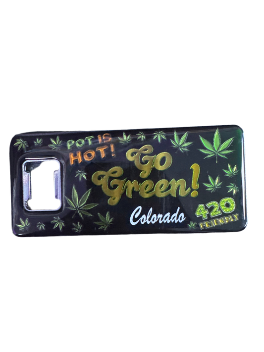 Go Green! Colorado 420 Bottle Opener & Magnet