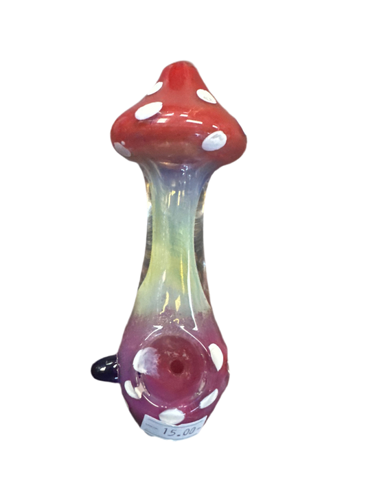 Long Red Top Mushroom Handpipe