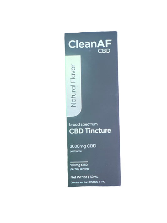 Clean AF - CBD Tincture - 6000mg CBD Per Bottle - Natural Flavor