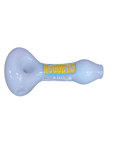 Local Blown White Nuggets Glass Handpipe