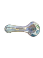 Blue/Green Handpipe with Dark Blue Flower Decal On Bowl