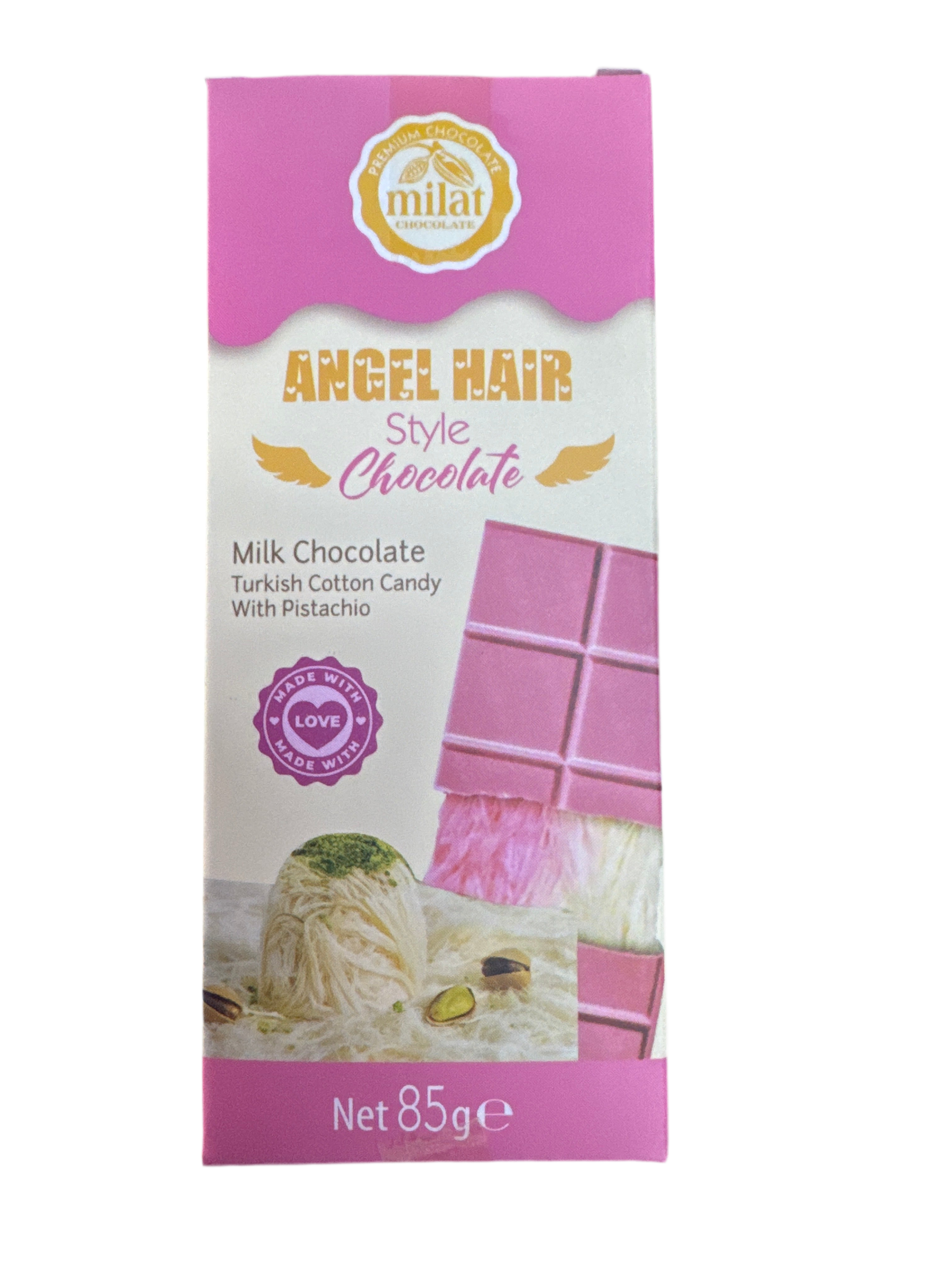 Cotton Candy Milk Chocolate With Pistachio Angel Hair Filling (Turkish)