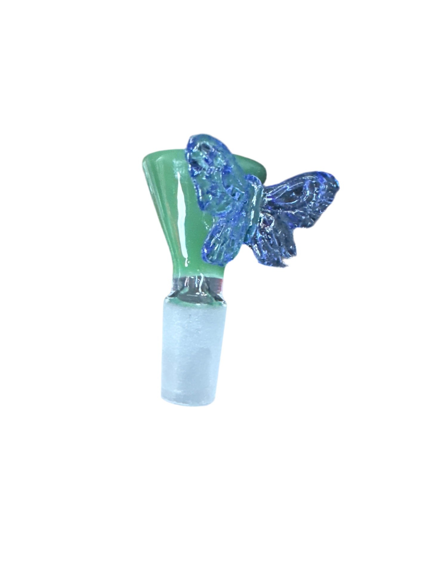 Light Green Bowl With Light Blue Butterfly On Side
