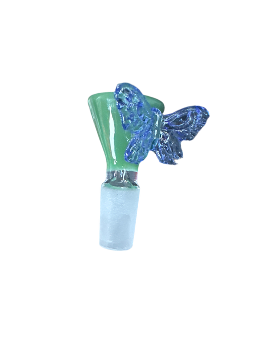 Light Green Bowl With Light Blue Butterfly On Side