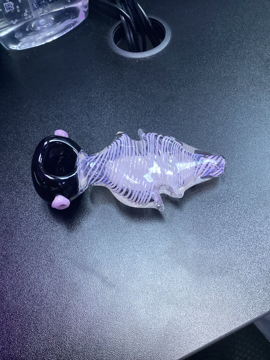 Black and Pink Spiral Hand Pipe