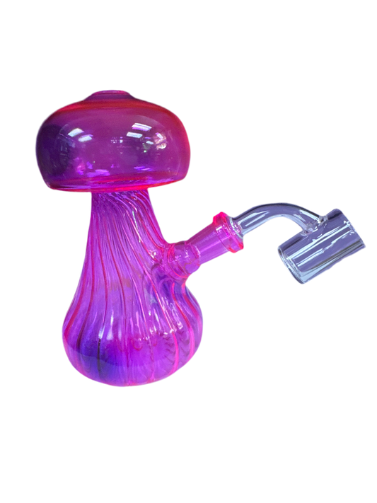 8” Pink Mushroom Beaker Rig