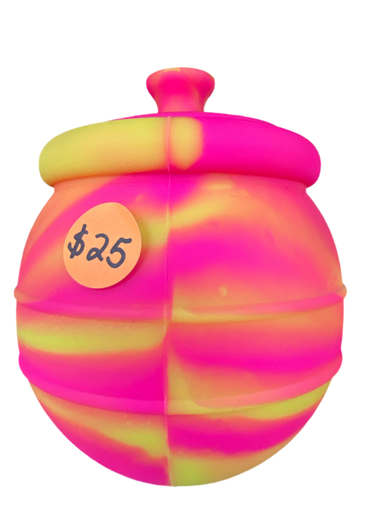 Silicone Honey Pot -Pink & Orange