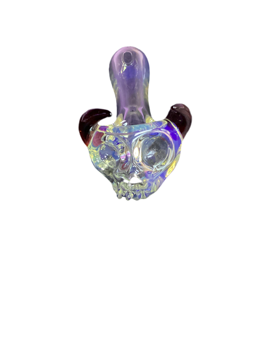 Local Blown Skull With Horn Pipe