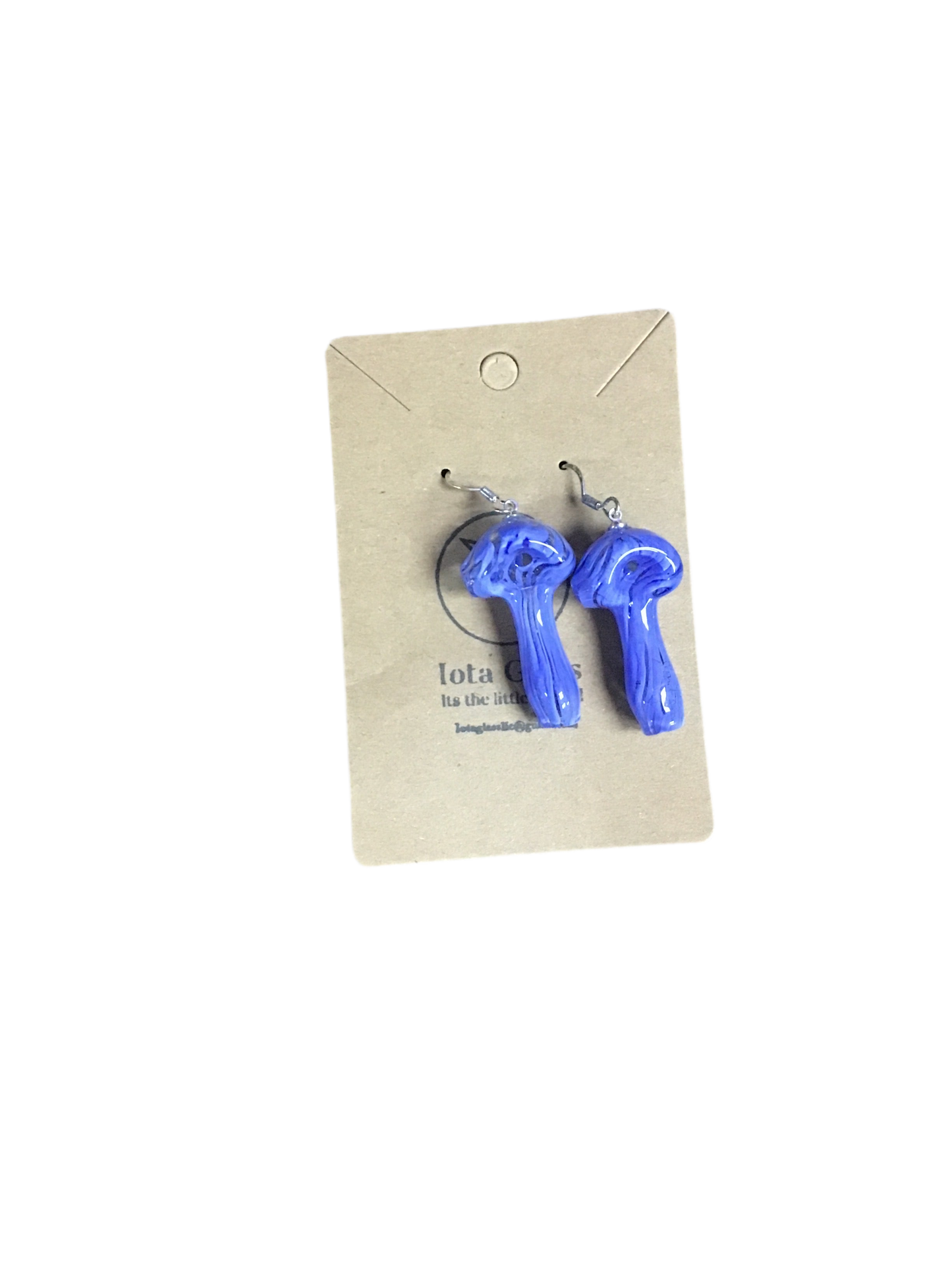 Iota Glass Tiny Real Glass Handpipe Earrings