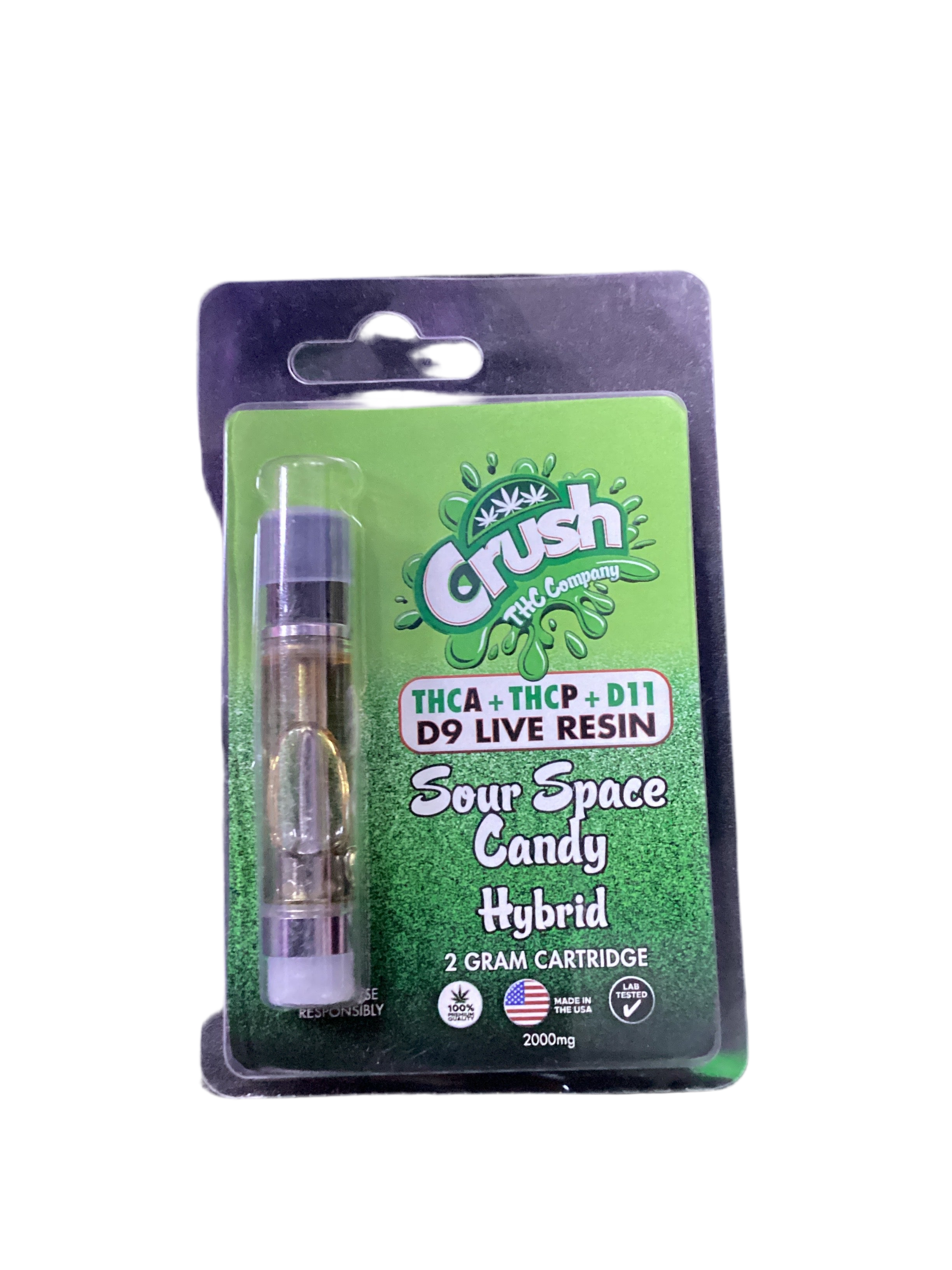 Crush THC-A Cartridge - Sour Space Candy Hybrid 2 Gram Cartridge