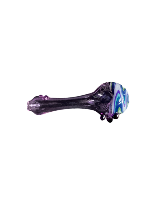 Locally blown (CO) Purple Color swirl Hand pipe
