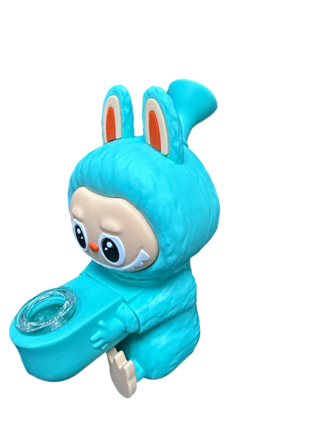 Blue silicone Labubu pipe