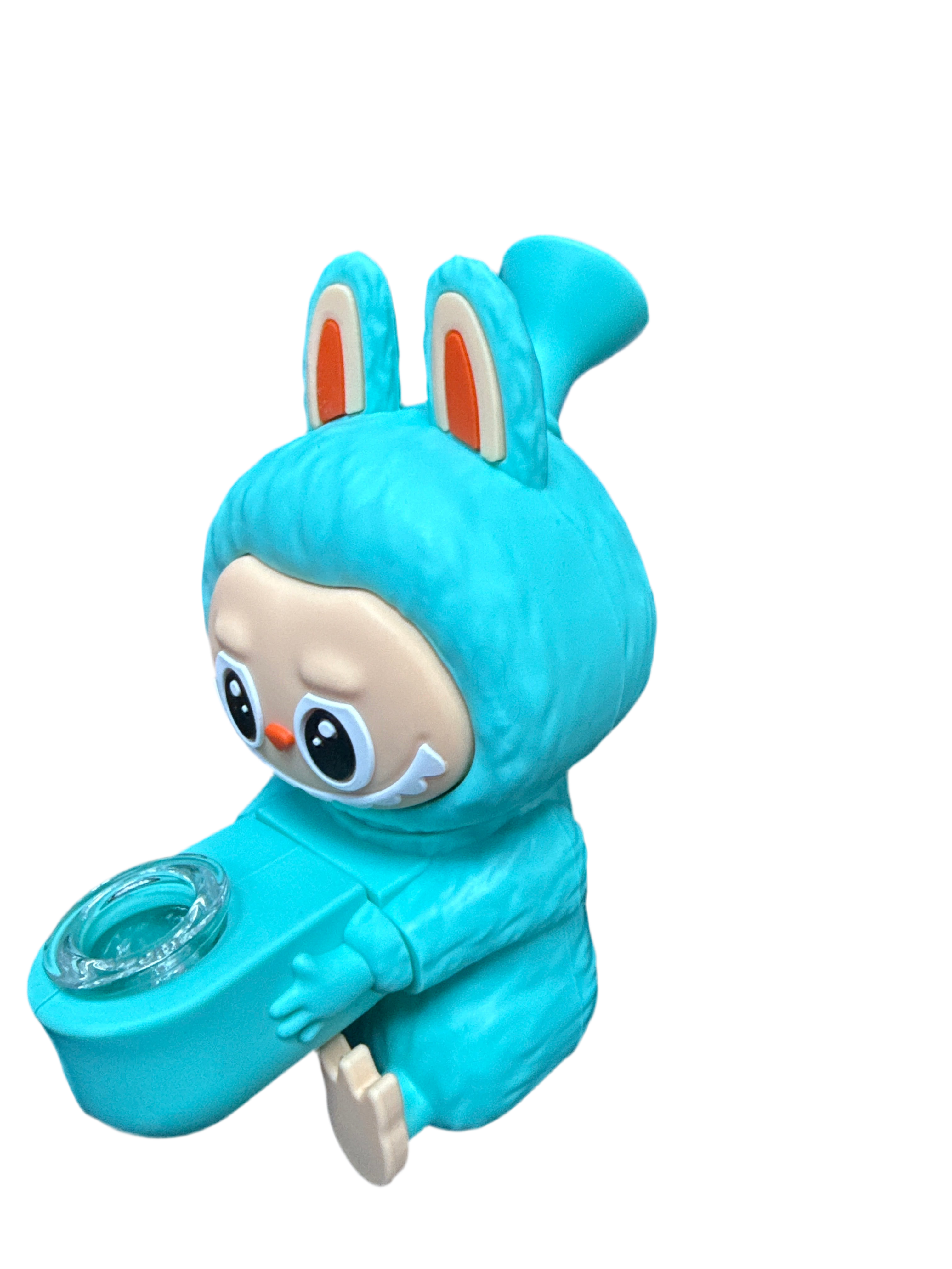 Blue silicone Labubu pipe