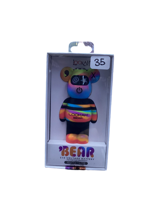 Lookah Bear - 510 Cartridge Battery - Yellow Tiedye