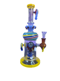 Multi Color Swirl w/ Honeycomb Melting Design Water Pipe